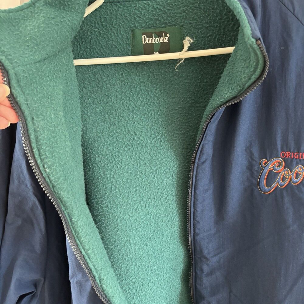 Vintage Dunbrooke Original Coors Beer Jacket 3XL USA Fleece Lined Blue - Picture 6 of 9